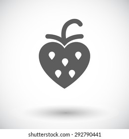 Strawberry. Single flat icon on white background. Vector illustration.