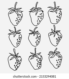 	
Strawberry in sketch hand drawn style. vector illustration