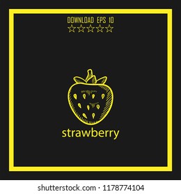 strawberry sketch vector icon