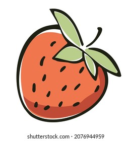 Strawberry sketch vector illustration. Hand drawn sweet desert