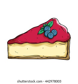 Strawberry slice cake with blueberry fruit