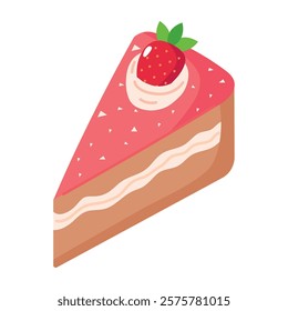 Strawberry slice cake with cream