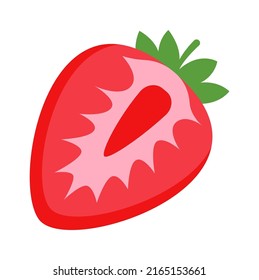Strawberry slice Healthy Food. Vector illustration
