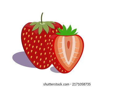 Strawberry slice icon vector cartoon illustration with purple color best for your decoration images