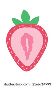 Icono de rodaja de fresa. Ilustración del vector