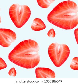 strawberry slice seamless pattern