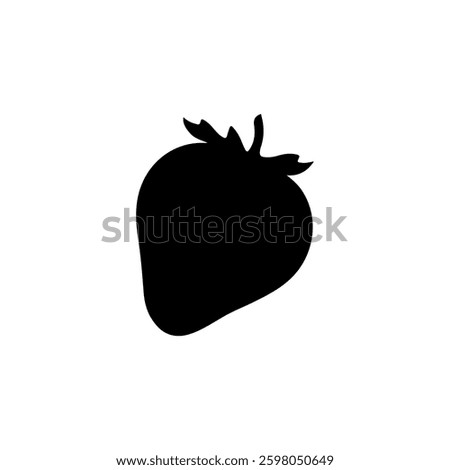 Strawberry slice silhouette vector illustration on white background