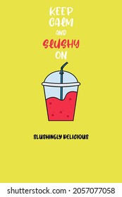 Strawberry Slushy Flat Design Poster