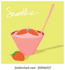 Strawberry Smoothie Vector