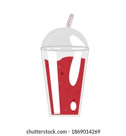 Strawberry Smoothie Vector with Plastic Cup
