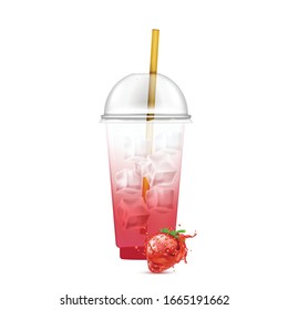 strawberry soda drinks iced glass
