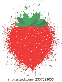 strawberry splash spot, drop brush print 