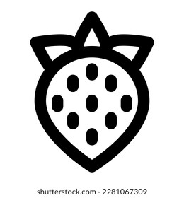 strawberry springtime season solid icon style