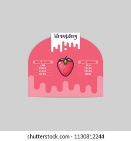 Strawberry sticker and eco products. Strawberry web element, Isolated Vector.