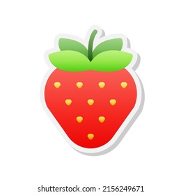 Strawberry sticker icon, Vector, Illustration.