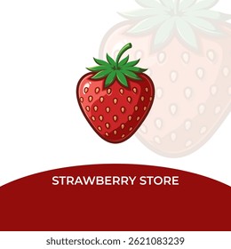 Ilustración vectorial del logotipo de la tienda de fresas