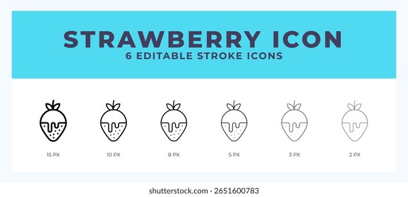 Strawberry stroke icon for web. Mobile apps and ui.