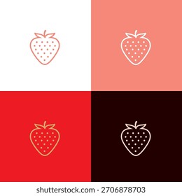 Imagen estilizada de fresa sobre fondos multicolores