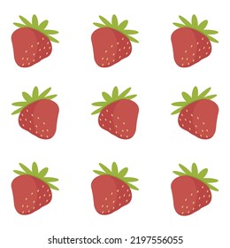 Strawberry summer pattern Red juicy