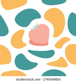 Strawberry Surface Pattern Design, Repeating Colourful, Fruit Colourful Pattern for Backgrounds, Wallpaper, Prints and Textiles