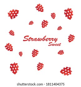 Strawberry sweet background vector illustration