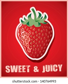 Strawberry -sweet and juicy-vector illustration