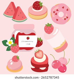 Strawberry Sweet Treats Collection A Delightful Assortment of Strawberry-Themed Desserts and Sweet Delights