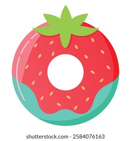 Strawberry Swimming Ring Isolated on White Background