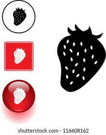 strawberry symbol sign and button