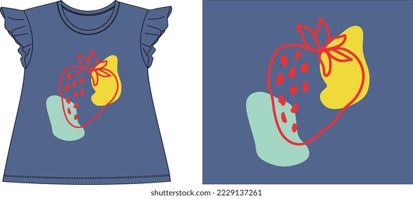 STRAWBERRY t shirt graphic design vector illustration \