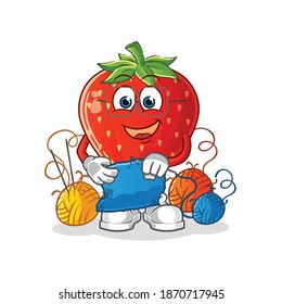 strawberry tailor mascot. cartoon vector