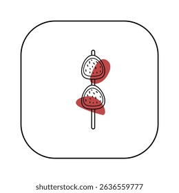 Strawberry tanghulu logo and icon, strawberry candy logo and icon, suitable for logos or icons for places selling tanghulu or food made from strawberries