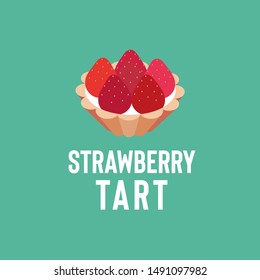 strawberry tart post card illustration