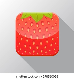 Strawberry texture icon stylized like mobile app.