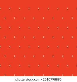 Strawberry texture seamless pattern on color background. Natural delicious fresh ripe tasty fruit. Vector illustration for print, fabric, textile, banner, other design. Food concept.