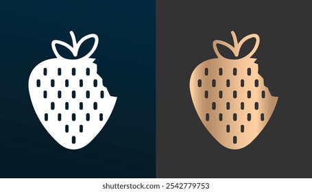 The strawberry that you bite into is cool and fresh with a gold and white texture