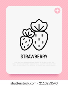 Strawberry thin line icon. Berries. Healthy organic food. Vector illustration.