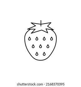 Strawberry Thin Line Icon Vector Illustration Logo Template. Suitable For Many Purposes.