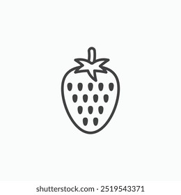 Strawberry thin liner icon isolated