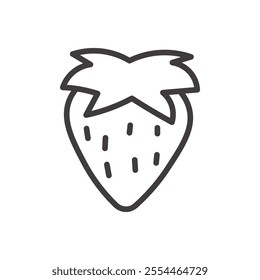 Strawberry thin liner icon vector.