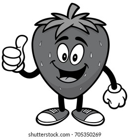 Strawberry with Thumbs Up Illustration