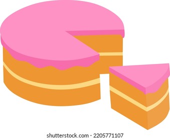 strawberry topping tart cake vector illustration