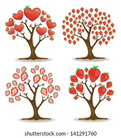 Strawberry Tree. Vector Illustration.