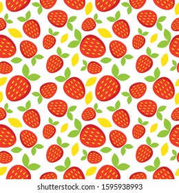 strawberry tropical  fruit pattern seamless 