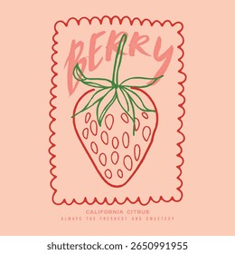 Strawberry T-Shirt, Trendy Strawberry Tee, Strawberry Lover, fruit printing, typography, and calligraphy, aesthetic Fruit vintage t-shirt design, Fruit vintage t-shirt design, Retro T-Shirt