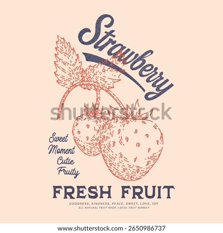 Strawberry T-Shirt, Trendy Strawberry Tee, Strawberry Lover, fruit printing, typography, and calligraphy, aesthetic Fruit vintage t-shirt design, Fruit vintage t-shirt design, Retro T-Shirt