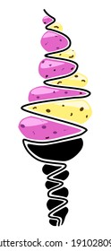 Strawberry vanilla ice cream with sprinkles