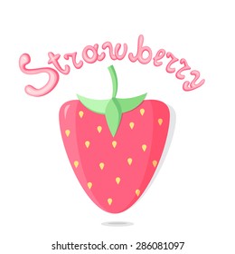 strawberry vector cartoon on white background