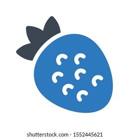 strawberry vector colour glyph icon