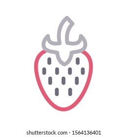 strawberry vector colour line icon 